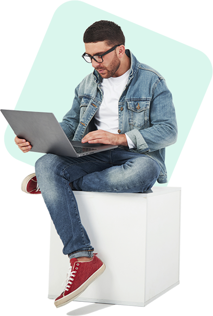 Developer working on laptop